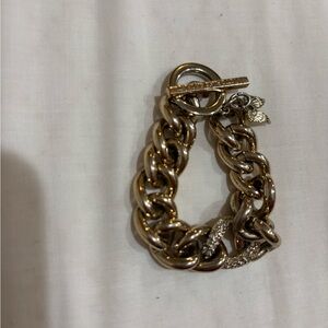 Y2K Gold Chain Bracelet with Silver Accents